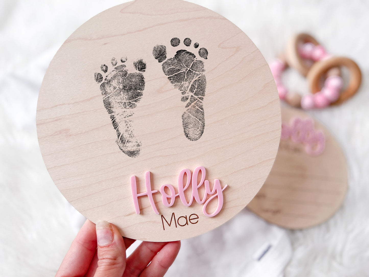 Hospital Footprint Sign, Baby Footprint Name Sign for Hospital, Birth Announcement Sign, Newborn Name Wood Sign, Baby Birth Stats Sign,