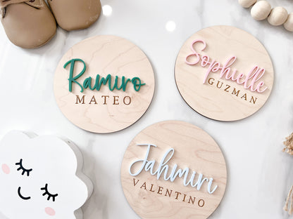 Baby Name Sign for Hospital, Birth Announcement Sign, Hospital Name Sign, Newborn Name Wood Sign, Nursery Decor, 3D Hospital Name Wood Sign