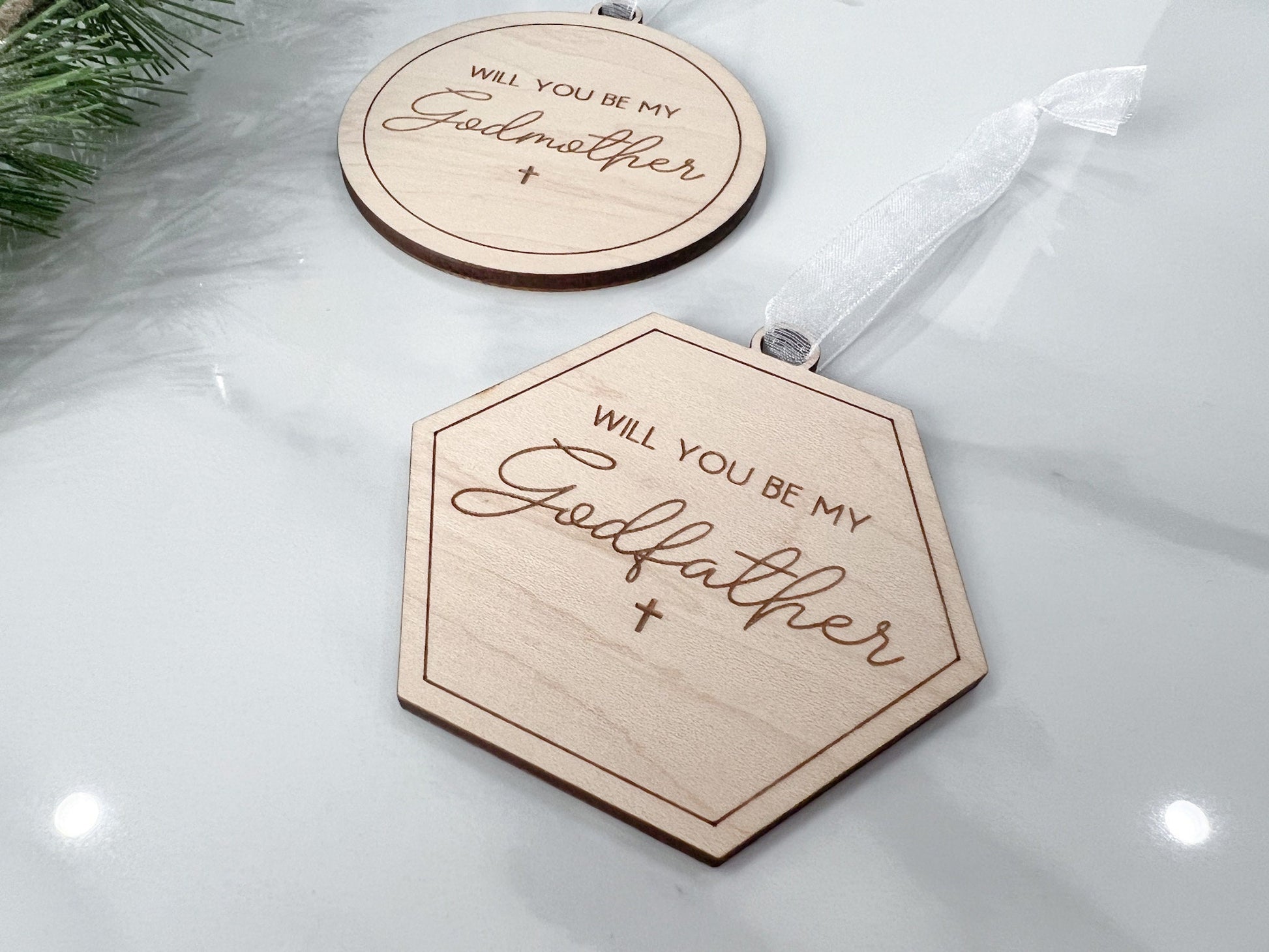 Godmother Proposal, Will You Be My Godfather Proposal Christmas Ornament, Godparent Gift idea for Christmas, Christmas Gift For Godmother