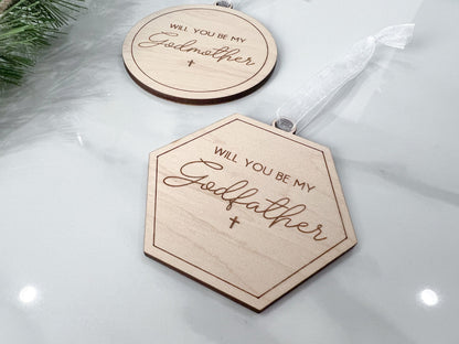 Godmother Proposal, Will You Be My Godfather Proposal Christmas Ornament, Godparent Gift idea for Christmas, Christmas Gift For Godmother