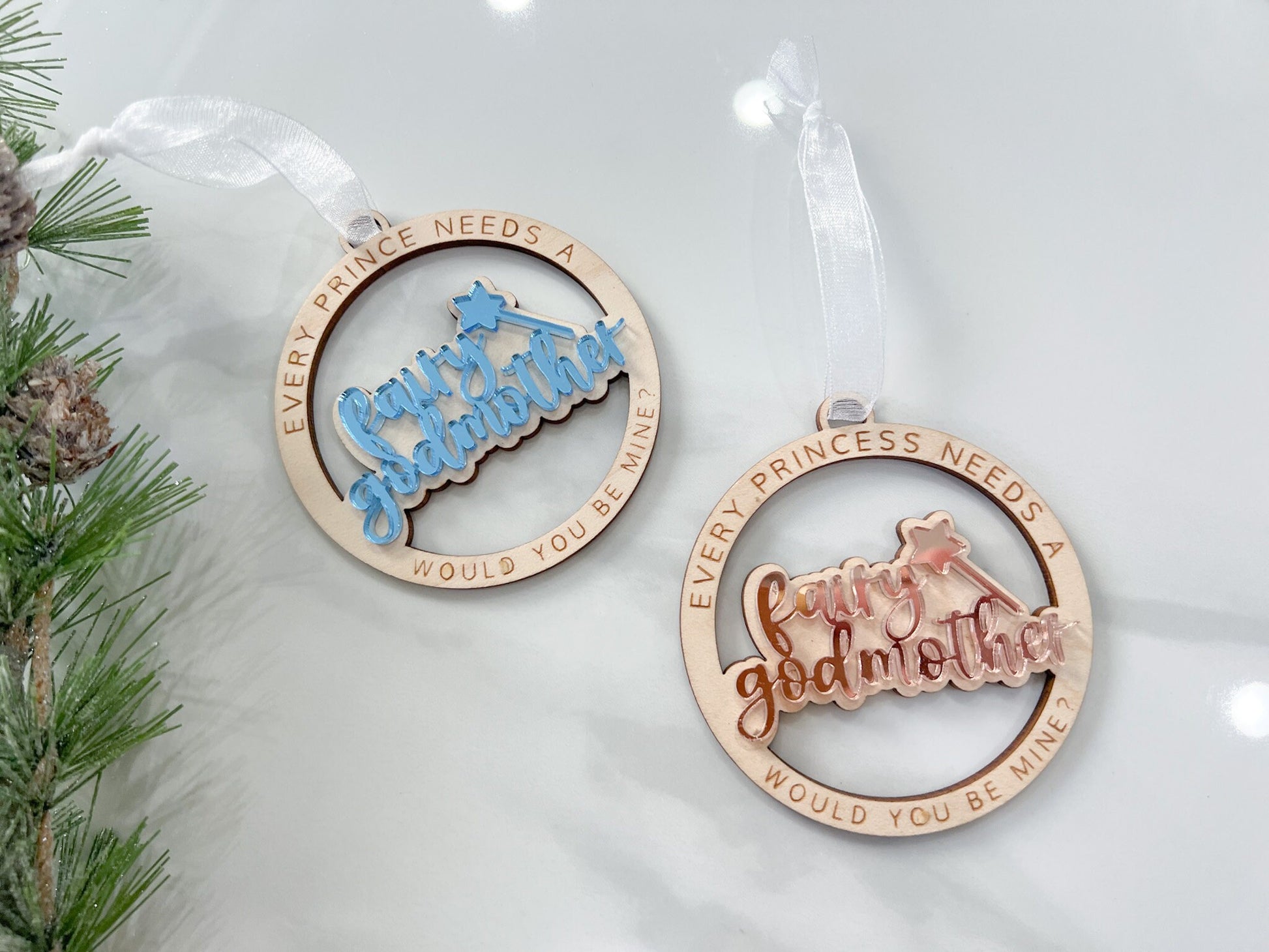 Will you be my Fairy Godmother Christmas Ornament, Godmother Proposal, Every Princess Needs a Fairy Godmother, Godmother Christmas Gift