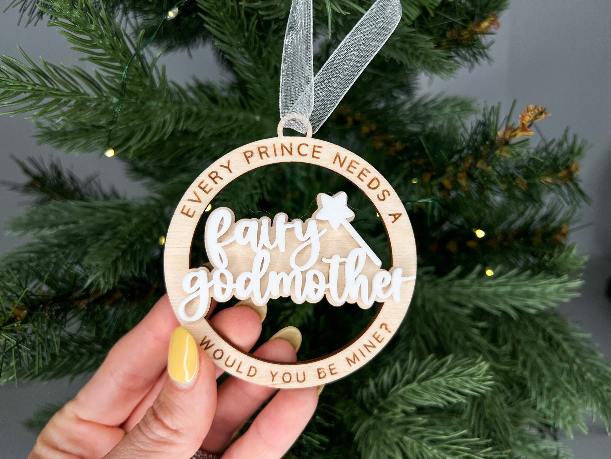 Will you be my Fairy Godmother Christmas Ornament, Godmother Proposal, Every Princess Needs a Fairy Godmother, Godmother Christmas Gift