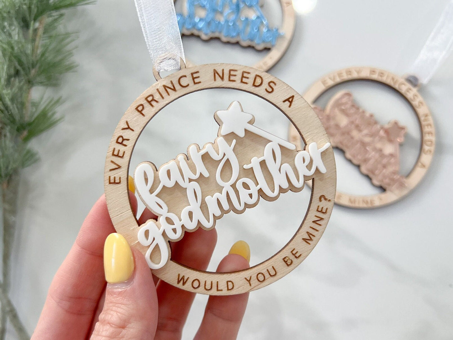 Will you be my Fairy Godmother Christmas Ornament, Godmother Proposal, Every Princess Needs a Fairy Godmother, Godmother Christmas Gift