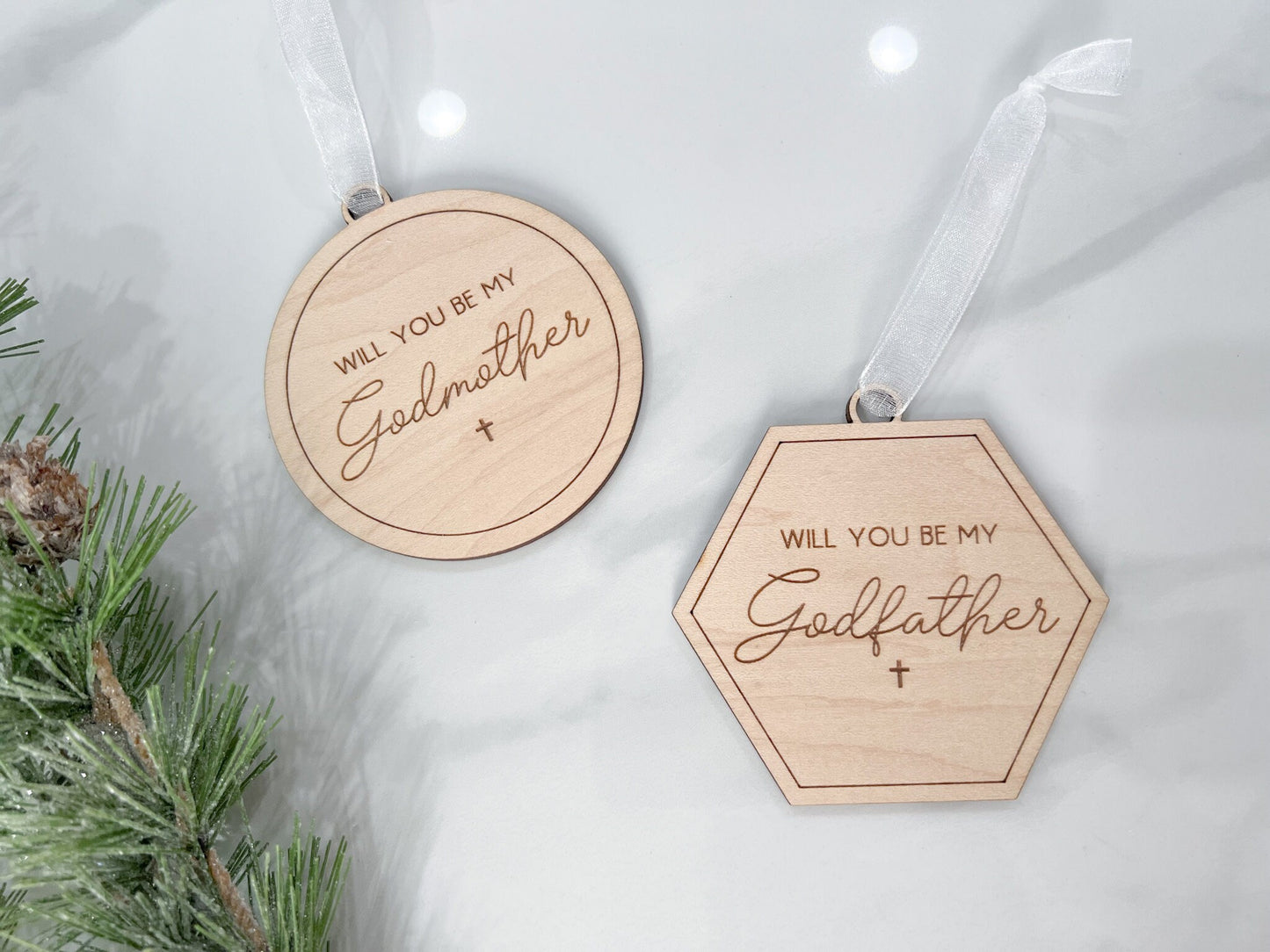 Godmother Proposal, Will You Be My Godfather Proposal Christmas Ornament, Godparent Gift idea for Christmas, Christmas Gift For Godmother