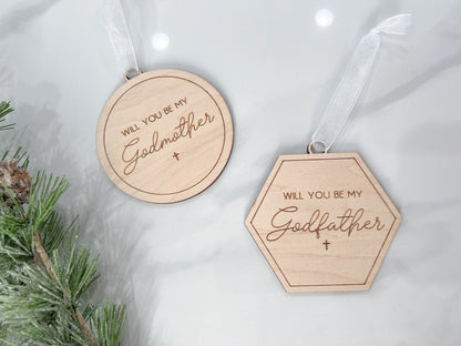 Godmother Proposal, Will You Be My Godfather Proposal Christmas Ornament, Godparent Gift idea for Christmas, Christmas Gift For Godmother