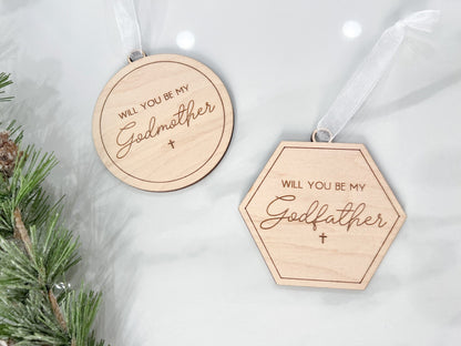 Godmother Proposal, Will You Be My Godfather Proposal Christmas Ornament, Godparent Gift idea for Christmas, Christmas Gift For Godmother