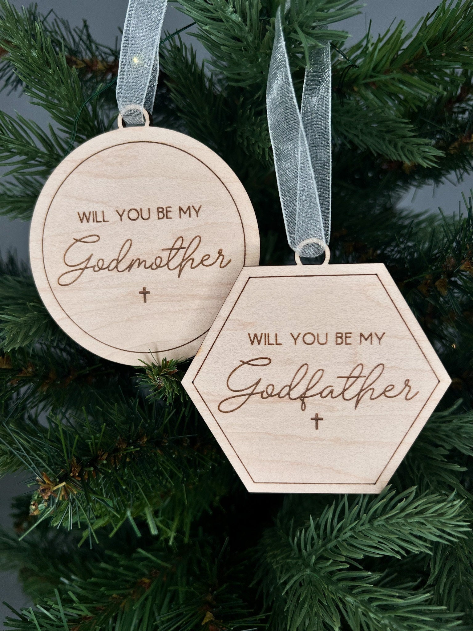 Godmother Proposal, Will You Be My Godfather Proposal Christmas Ornament, Godparent Gift idea for Christmas, Christmas Gift For Godmother