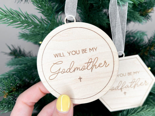Godmother Proposal, Will You Be My Godfather Proposal Christmas Ornament, Godparent Gift idea for Christmas, Christmas Gift For Godmother