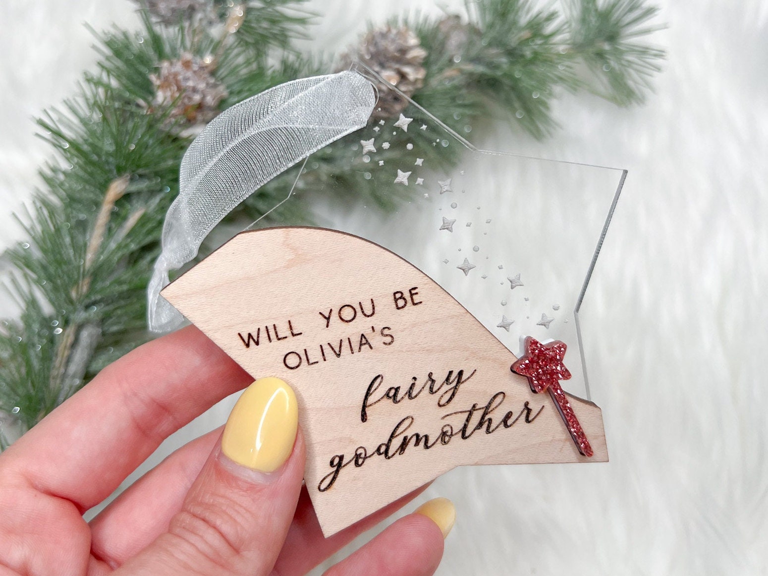Fairy Godmother Christmas Ornament, Godmother Proposal, Every Princess Needs a Fairy Godmother, Will you be my godmother Christmas gift