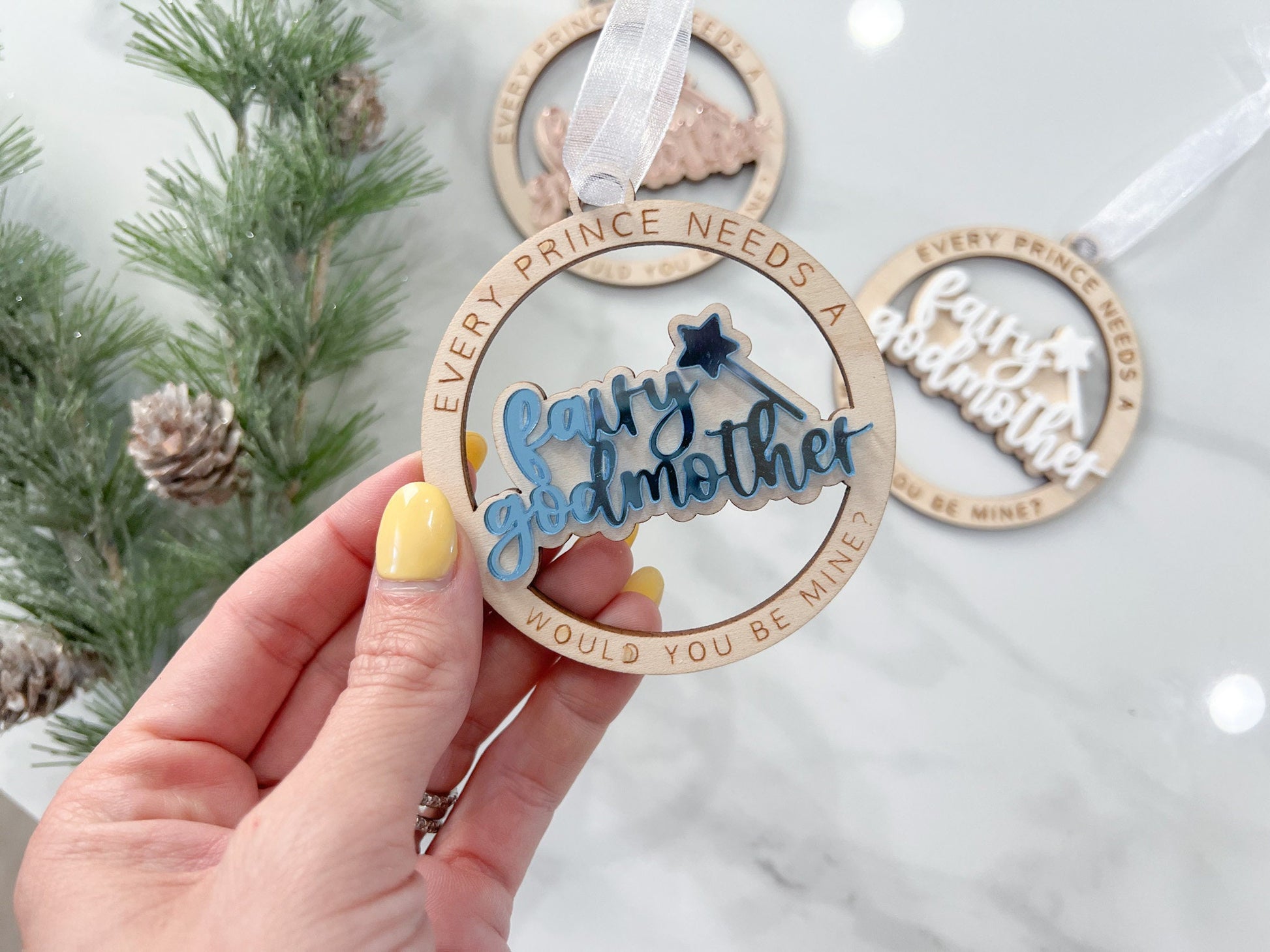 Will you be my Fairy Godmother Christmas Ornament, Godmother Proposal, Every Princess Needs a Fairy Godmother, Godmother Christmas Gift