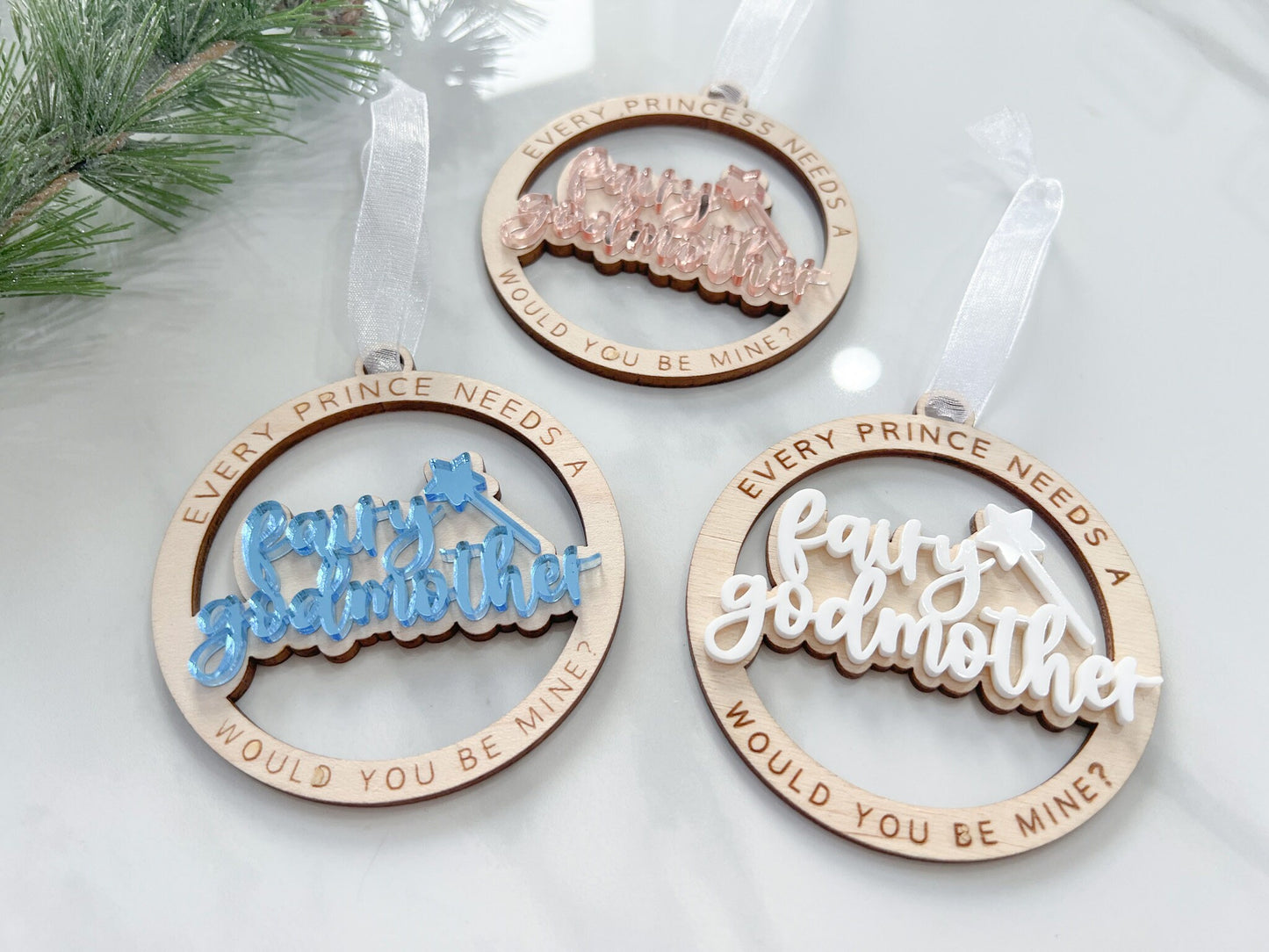 Will you be my Fairy Godmother Christmas Ornament, Godmother Proposal, Every Princess Needs a Fairy Godmother, Godmother Christmas Gift