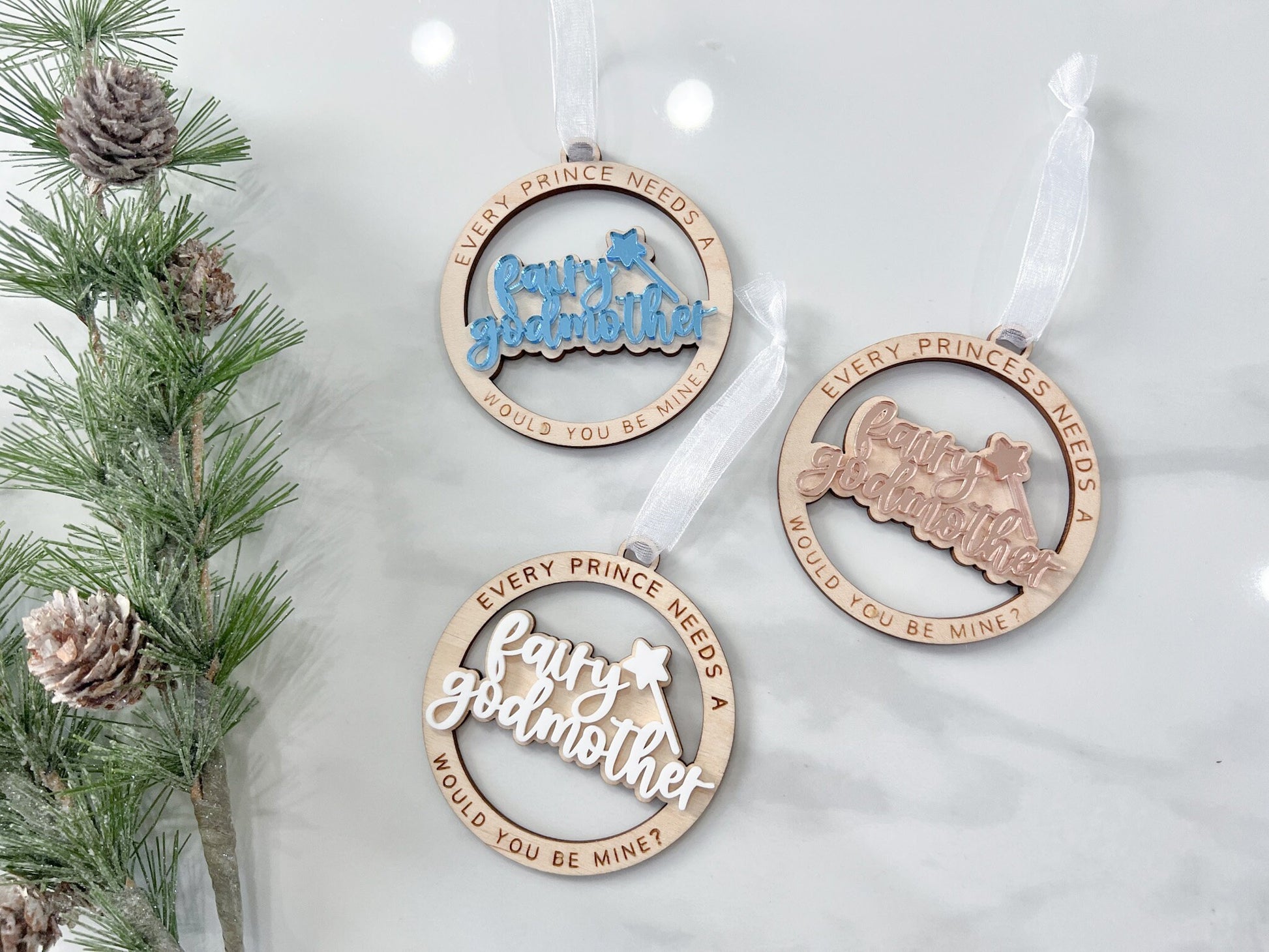Will you be my Fairy Godmother Christmas Ornament, Godmother Proposal, Every Princess Needs a Fairy Godmother, Godmother Christmas Gift