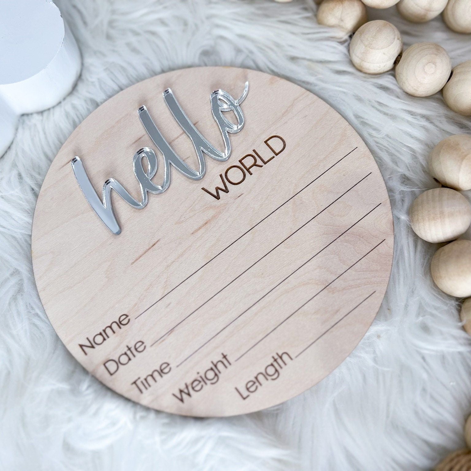 Hello World Sign for Hospital, Newborn Birth Announcement Sign, Newborn Name Wood Sign, Gender Neutral Baby Name Sign, Birth Stats Sign, MOD