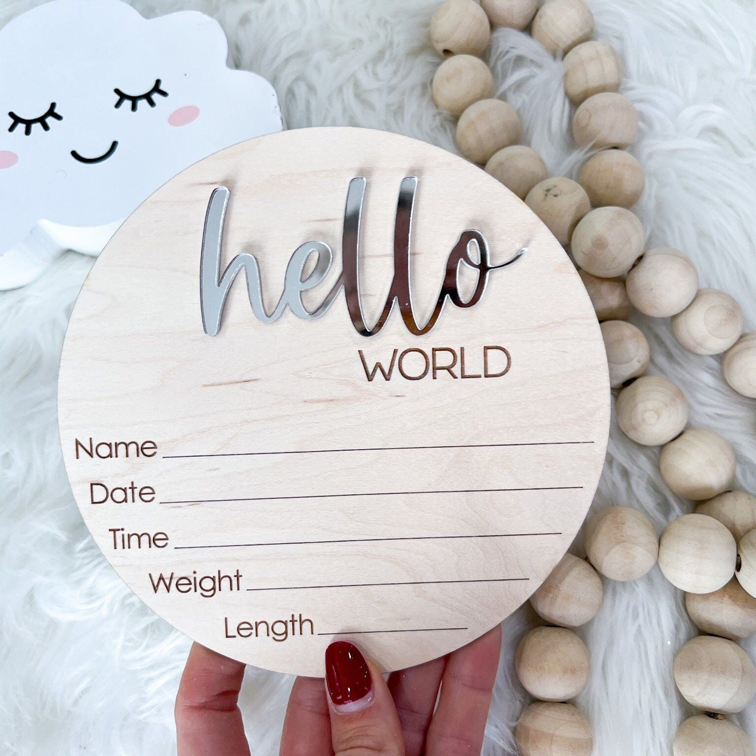Hello World Sign for Hospital, Newborn Birth Announcement Sign, Newborn Name Wood Sign, Gender Neutral Baby Name Sign, Birth Stats Sign, MOD