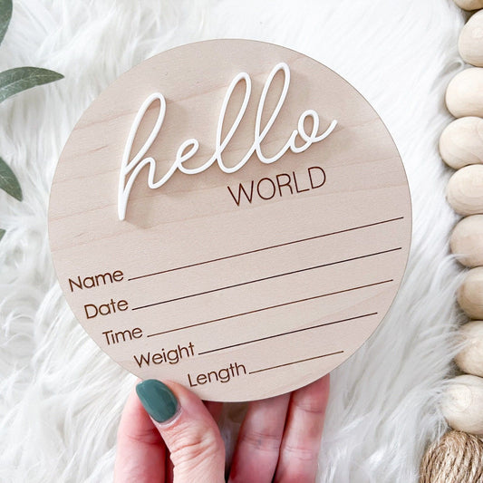 Gender Reveal Hospital Announcement Sign, Hello World Plaque, Gender Neutral Baby Name Sign, It's a Boy It's a Girl Sign for Hospital