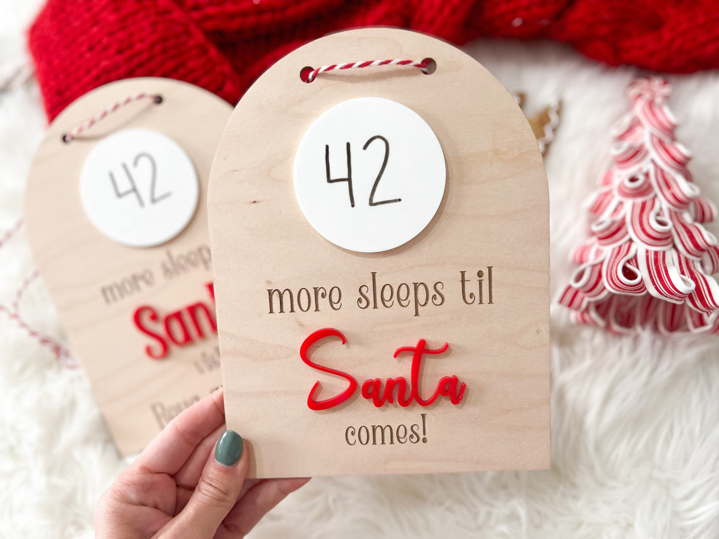 Christmas Countdown, Sleeps until Santa Visits Personalized Christmas Countdown Sign, Sleeps Until Christmas Sign, Dry Erase Sign