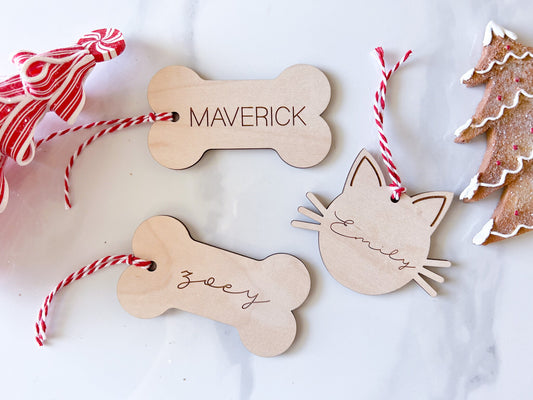 Pet Stocking Tags, Pet Ornament, Dog Stocking Ornament, Personalized Cat Christmas Name Tags, Christmas Stocking Tags, Christmas Gift Tags
