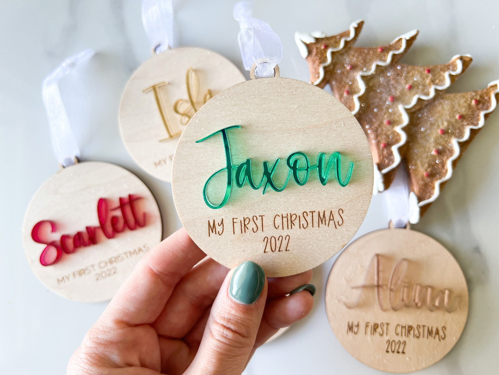 Babys First Christmas Ornament, My First Christmas 2024, 1st Christmas Ornament Baby, Engraved Baby Ornament, New Baby Christmas Gift Tag