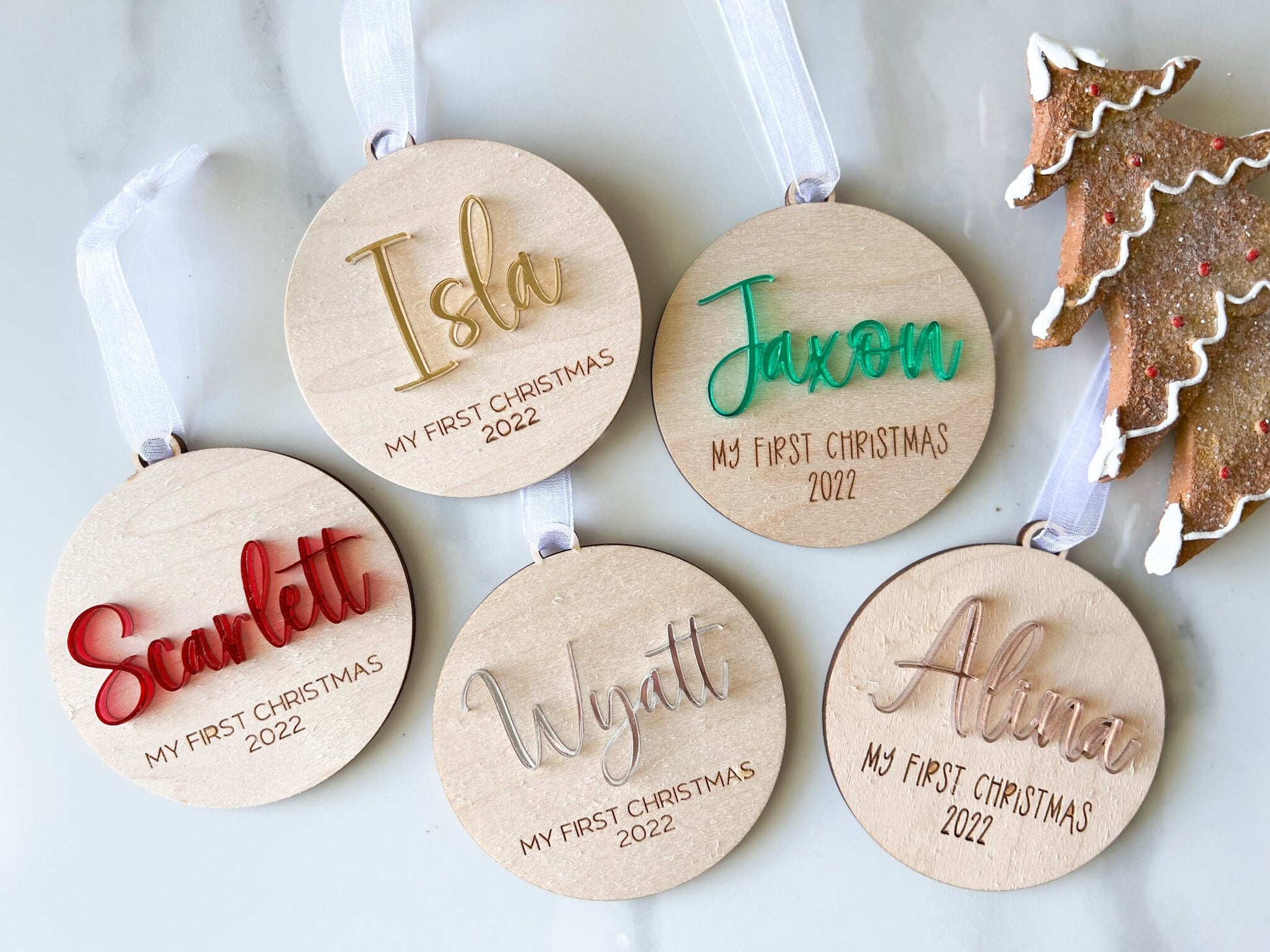Babys First Christmas Ornament, My First Christmas 2024, 1st Christmas Ornament Baby, Engraved Baby Ornament, New Baby Christmas Gift Tag
