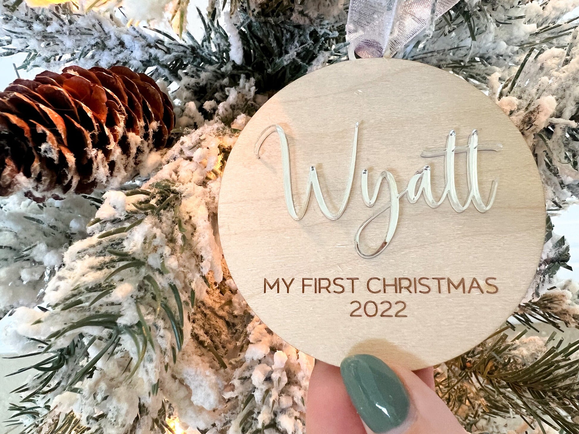 Babys First Christmas Ornament, My First Christmas 2024, 1st Christmas Ornament Baby, Engraved Baby Ornament, New Baby Christmas Gift Tag
