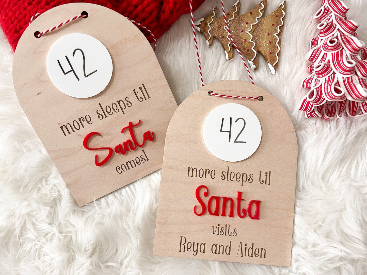 Christmas Countdown, Sleeps until Santa Visits Personalized Christmas Countdown Sign, Sleeps Until Christmas Sign, Dry Erase Sign