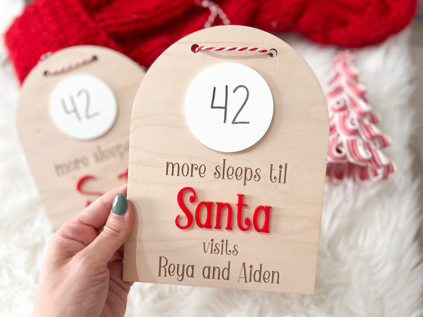 Christmas Countdown, Sleeps until Santa Visits Personalized Christmas Countdown Sign, Sleeps Until Christmas Sign, Dry Erase Sign
