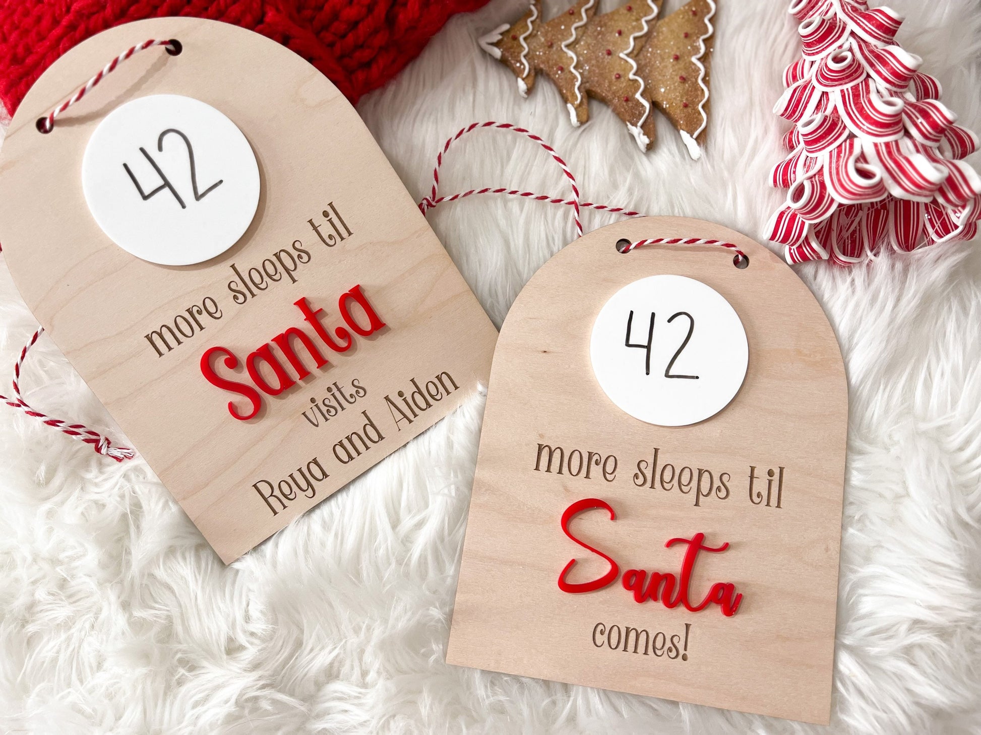 Christmas Countdown, Sleeps until Santa Visits Personalized Christmas Countdown Sign, Sleeps Until Christmas Sign, Dry Erase Sign