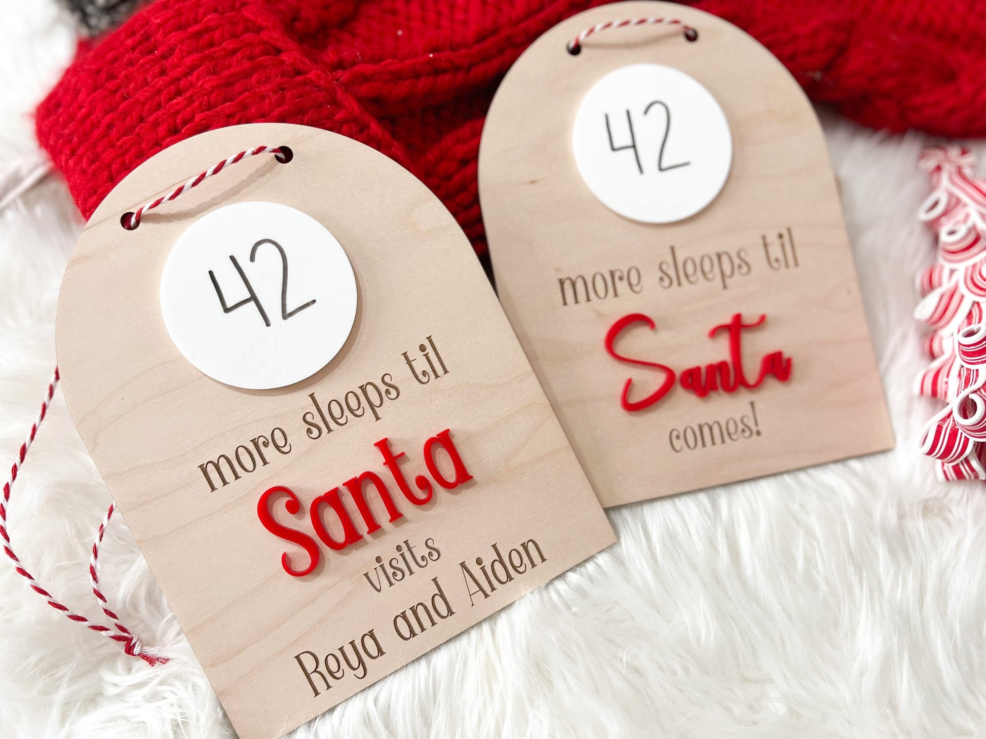 Christmas Countdown, Sleeps until Santa Visits Personalized Christmas Countdown Sign, Sleeps Until Christmas Sign, Dry Erase Sign