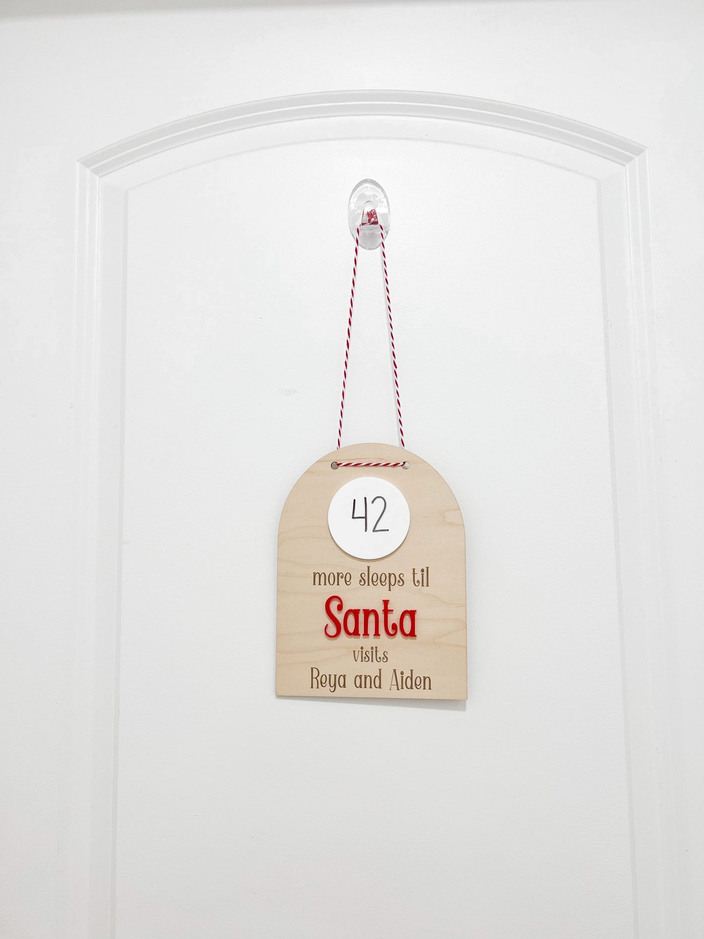 Christmas Countdown, Sleeps until Santa Visits Personalized Christmas Countdown Sign, Sleeps Until Christmas Sign, Dry Erase Sign