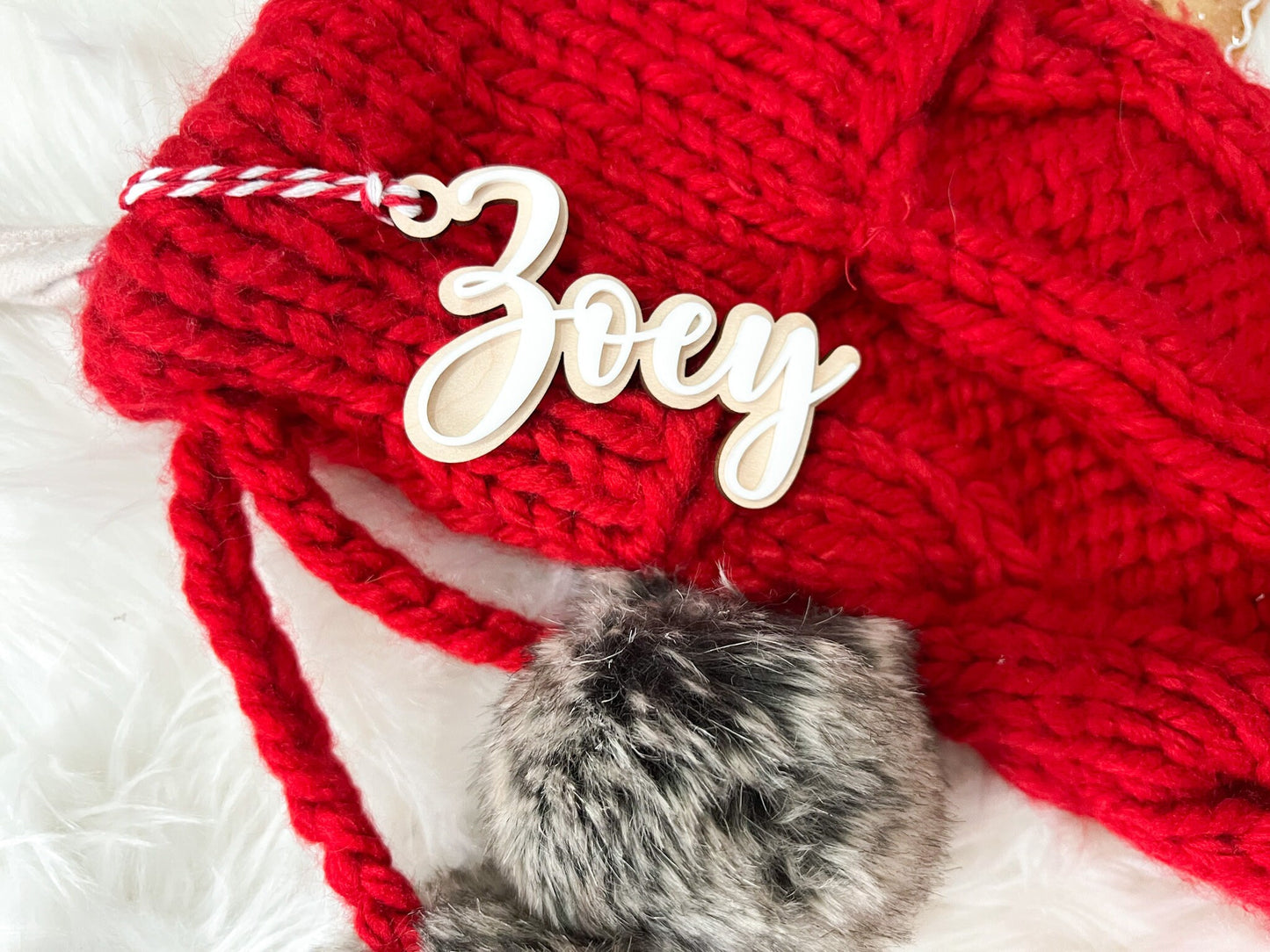 Stocking Name Tags, Family Stocking Name Tags for Kids, Acrylic Christmas Stocking Tags, Neutral Christmas Gift Tags, Family Ornament