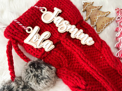 Stocking Name Tags, Family Stocking Name Tags for Kids, Acrylic Christmas Stocking Tags, Neutral Christmas Gift Tags, Family Ornament