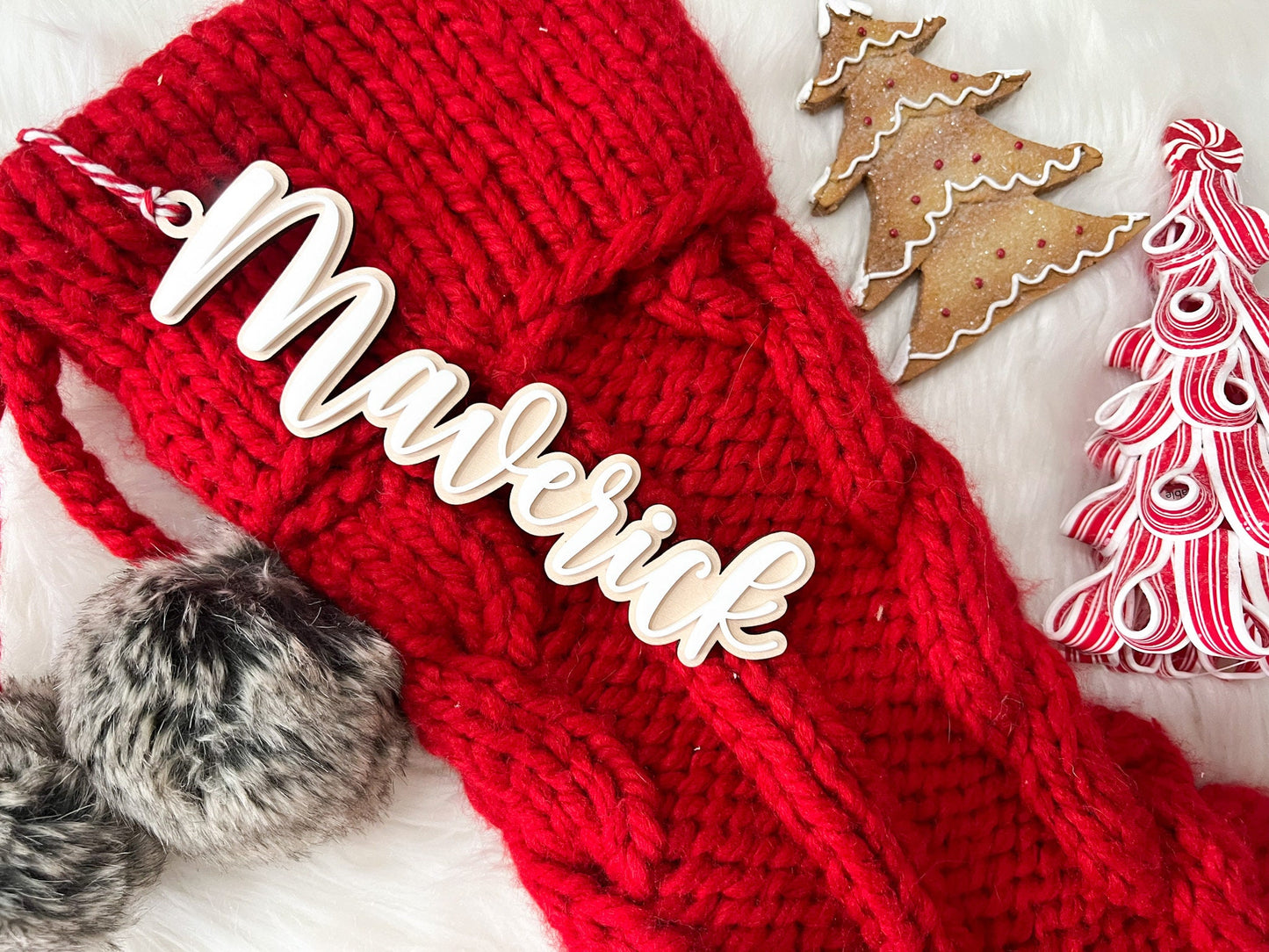 Stocking Name Tags, Family Stocking Name Tags for Kids, Acrylic Christmas Stocking Tags, Neutral Christmas Gift Tags, Family Ornament