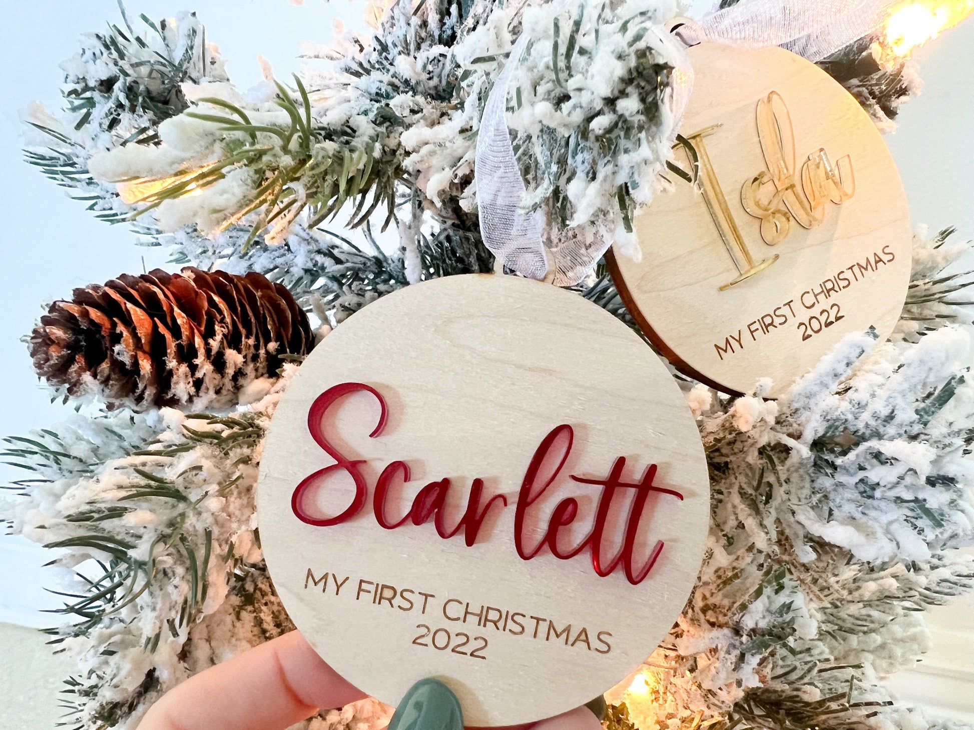 Babys First Christmas Ornament, My First Christmas 2024, 1st Christmas Ornament Baby, Engraved Baby Ornament, New Baby Christmas Gift Tag