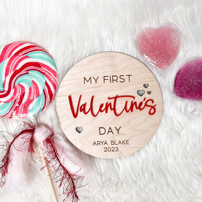 Baby's First Valentine Day Wooden Plaque