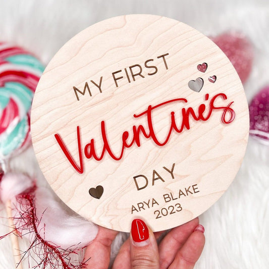 Baby's First Valentine Day Wooden Plaque