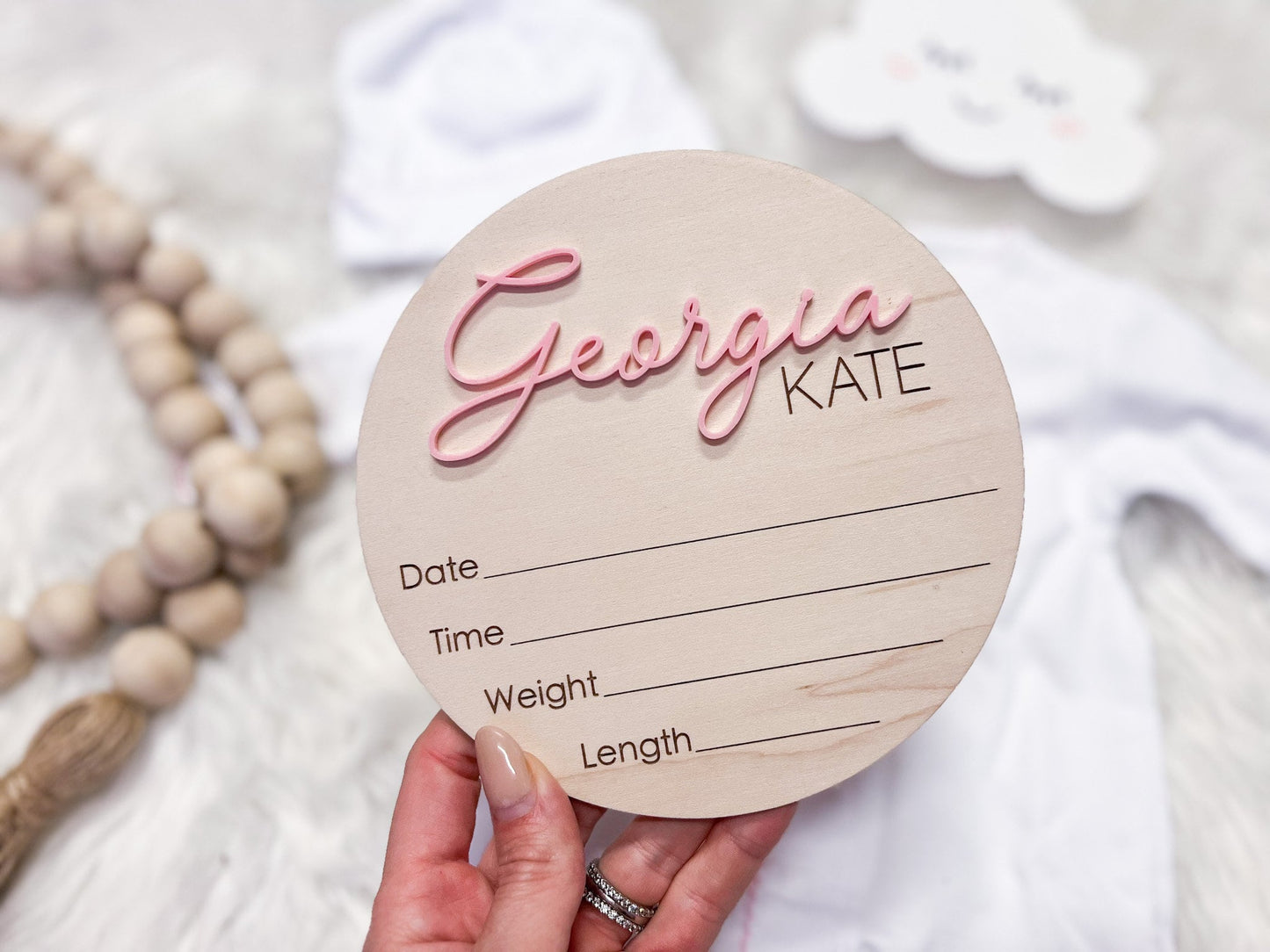 Hospital Announcement Sign and Baby Footprint Sign, Newborn Birth Announcement Name Sign, Baby Birth Stats Sign, Nursery Decor