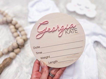 Hospital Announcement Sign and Baby Footprint Sign, Newborn Birth Announcement Name Sign, Baby Birth Stats Sign, Nursery Decor