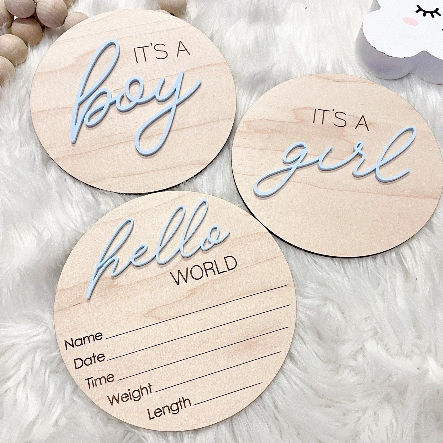 Gender Reveal Hospital Announcement Sign, Hello World Plaque, Gender Neutral Baby Name Sign, It's a Boy It's a Girl Sign for Hospital