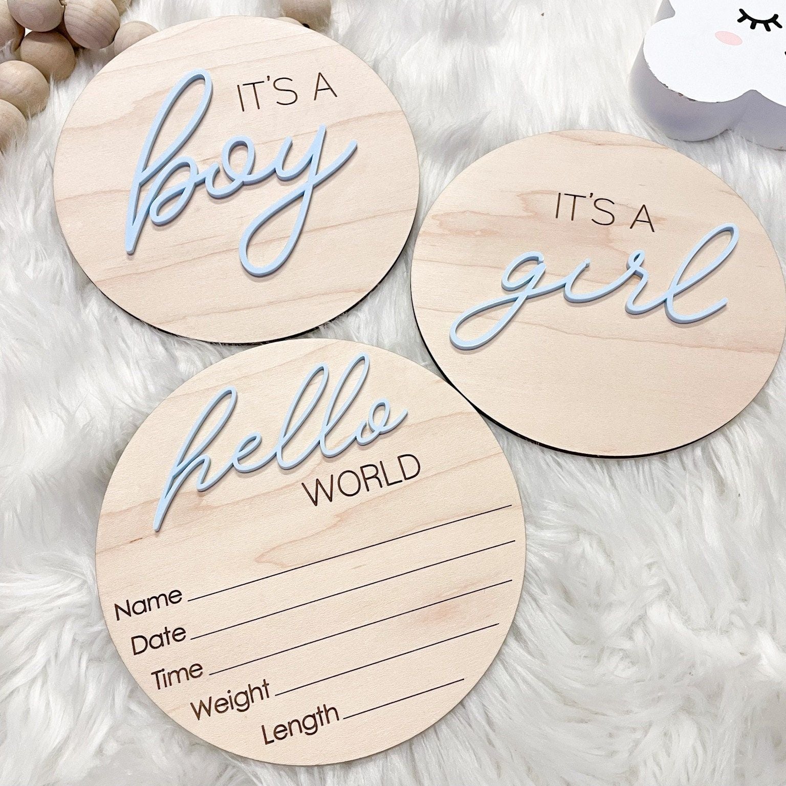 Gender Reveal Hospital Announcement Sign, Hello World Plaque, Gender Neutral Baby Name Sign, It's a Boy It's a Girl Sign for Hospital