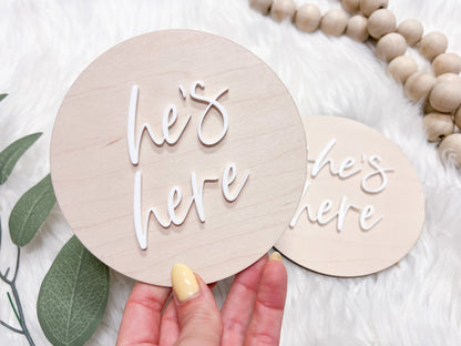 He's Here Hospital Gender Reveal, She's Here Sign, its a boy its a girl sign, Gender Reveal Sign, Baby Announcement Sign, Birth Announcement