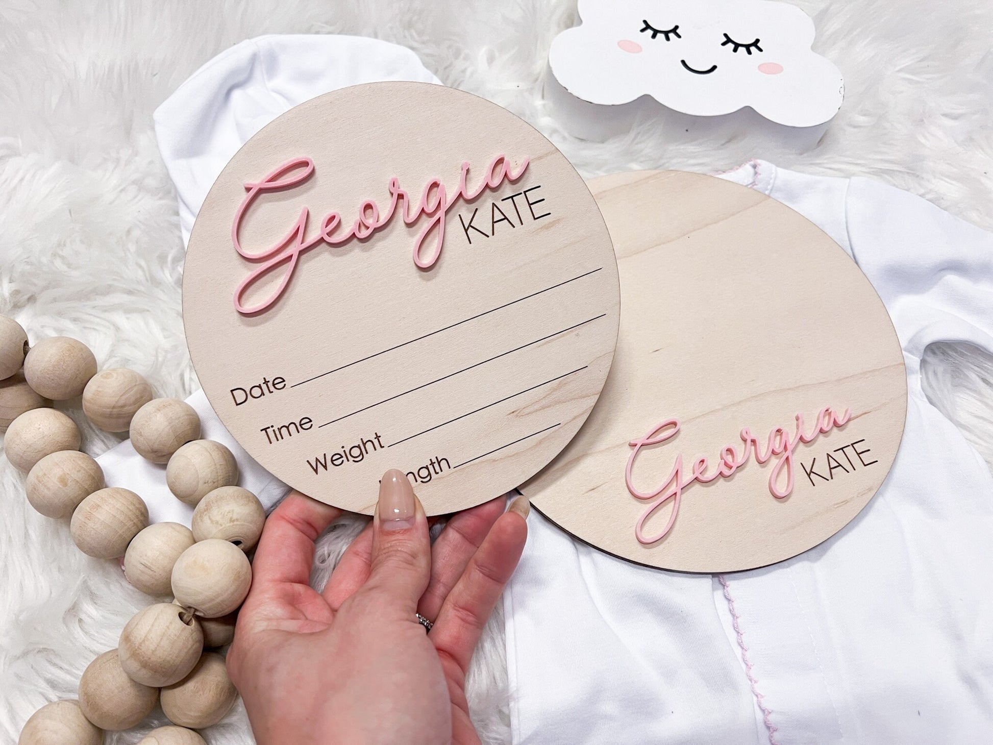 Hospital Announcement Sign and Baby Footprint Sign, Newborn Birth Announcement Name Sign, Baby Birth Stats Sign, Nursery Decor