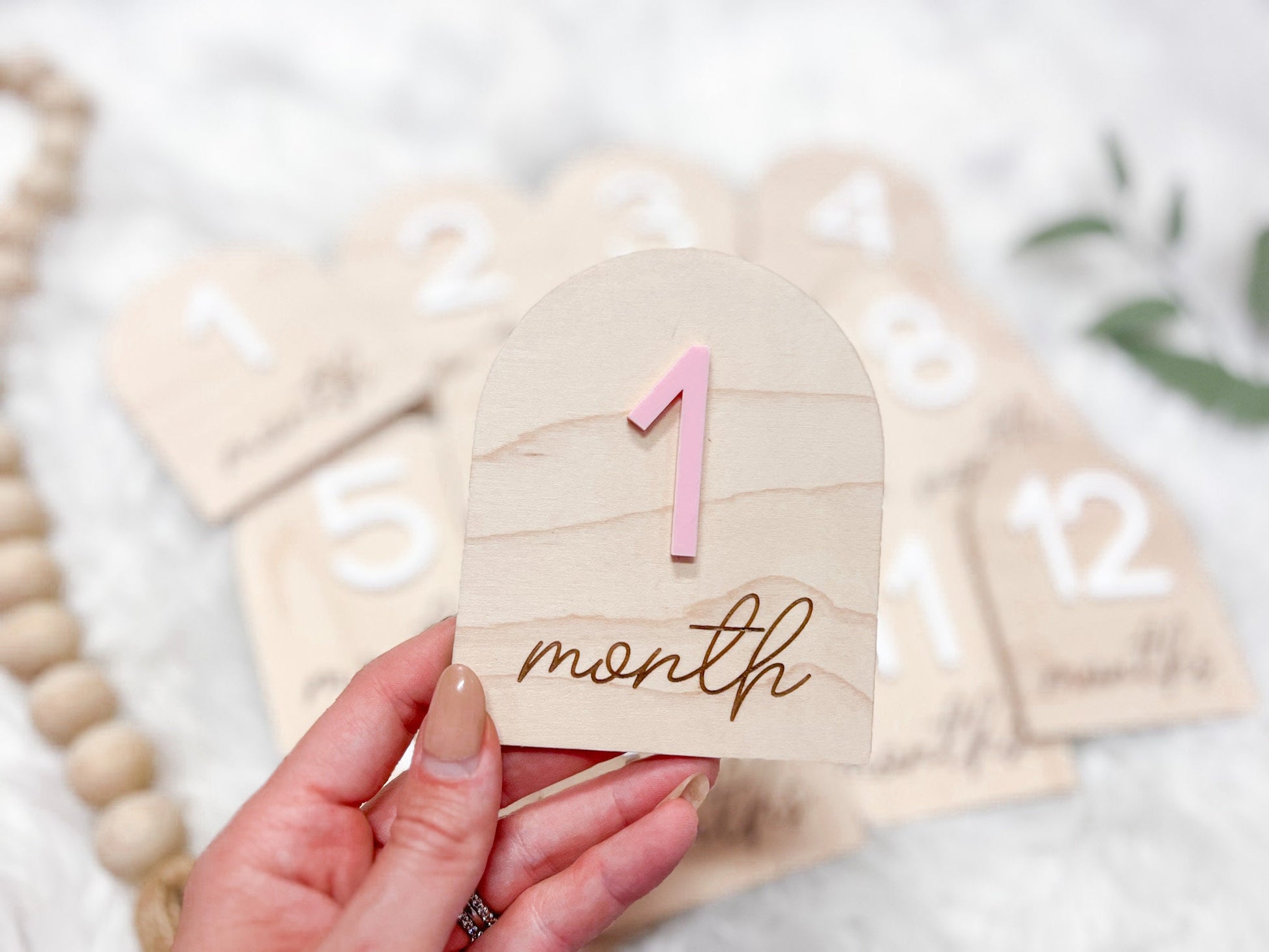 Baby Monthly Milestone Marker, Month Photo Sign Baby, Baby Milestone Discs, Baby Shower Gift, Personalized Baby Milestone Cards Set Arch