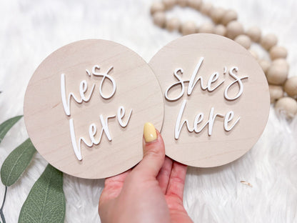 He's Here Hospital Gender Reveal, She's Here Sign, its a boy its a girl sign, Gender Reveal Sign, Baby Announcement Sign, Birth Announcement