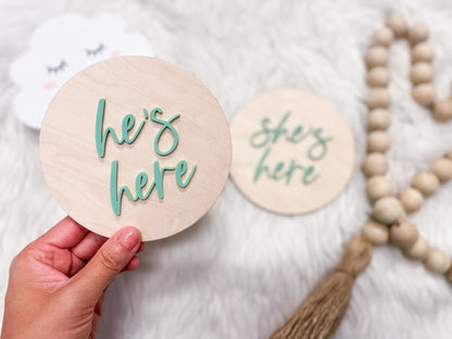 He's Here Hospital Gender Reveal, She's Here Sign, its a boy its a girl sign, Gender Reveal Sign, Baby Announcement Sign, Birth Announcement