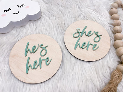 He's Here Hospital Gender Reveal, She's Here Sign, its a boy its a girl sign, Gender Reveal Sign, Baby Announcement Sign, Birth Announcement