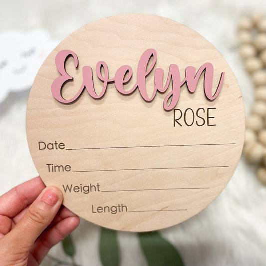Baby Name Sign for Hospital, Birth Announcement Sign, Birth Stats Sign, Hospital Name Sign, Newborn Name Wood Sign, Wood Sign Name Reveal