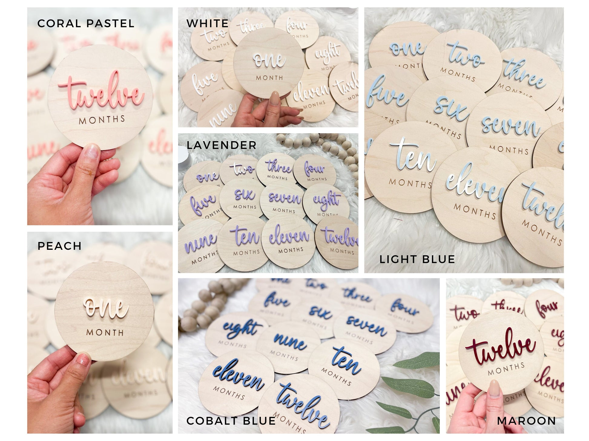 Spanish Monthly Milestone Marker, Baby Month Photo Sign, Monthly Wooden Milestone Discs, Baby Shower Gift, Espanol Baby Milestone Acrylic