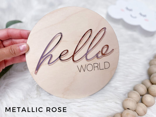 Hello World Birth Announcement Plaque, Gender Reveal Hospital Sign, Gender Neutral Baby Name Sign, It's a Boy It's a Girl Sign for Hospital