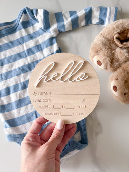 Hello World Birth Announcement Sign, My Name Is Baby Name Sign, Gender Reveal Baby Name, Newborn Birth Announcement Sign for Hospital STORY