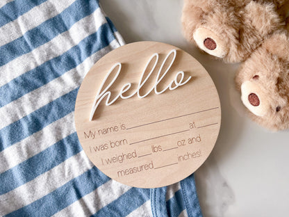 Hello World Birth Announcement Sign, My Name Is Baby Name Sign, Gender Reveal Baby Name, Newborn Birth Announcement Sign for Hospital STORY